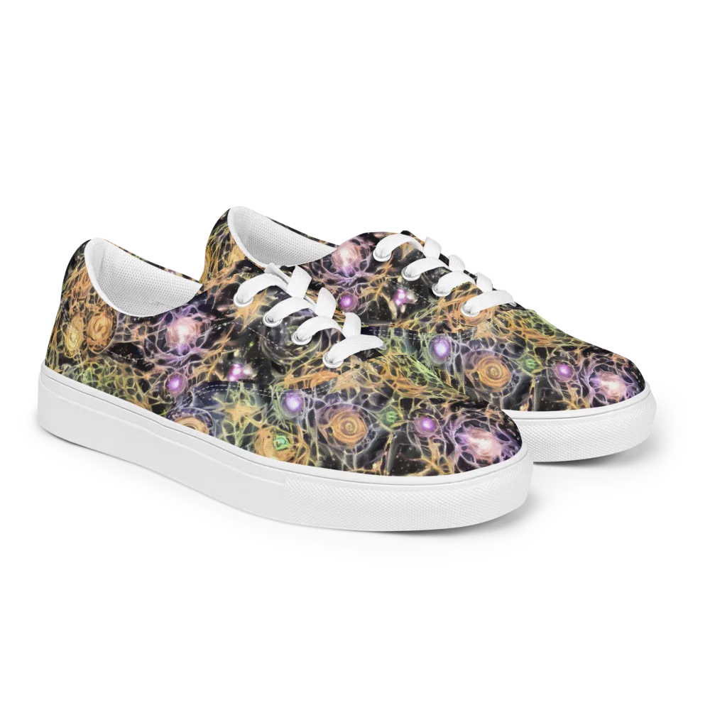 Nebula Thicket on Men's Lace-Up Canvas Shoes — Right Front