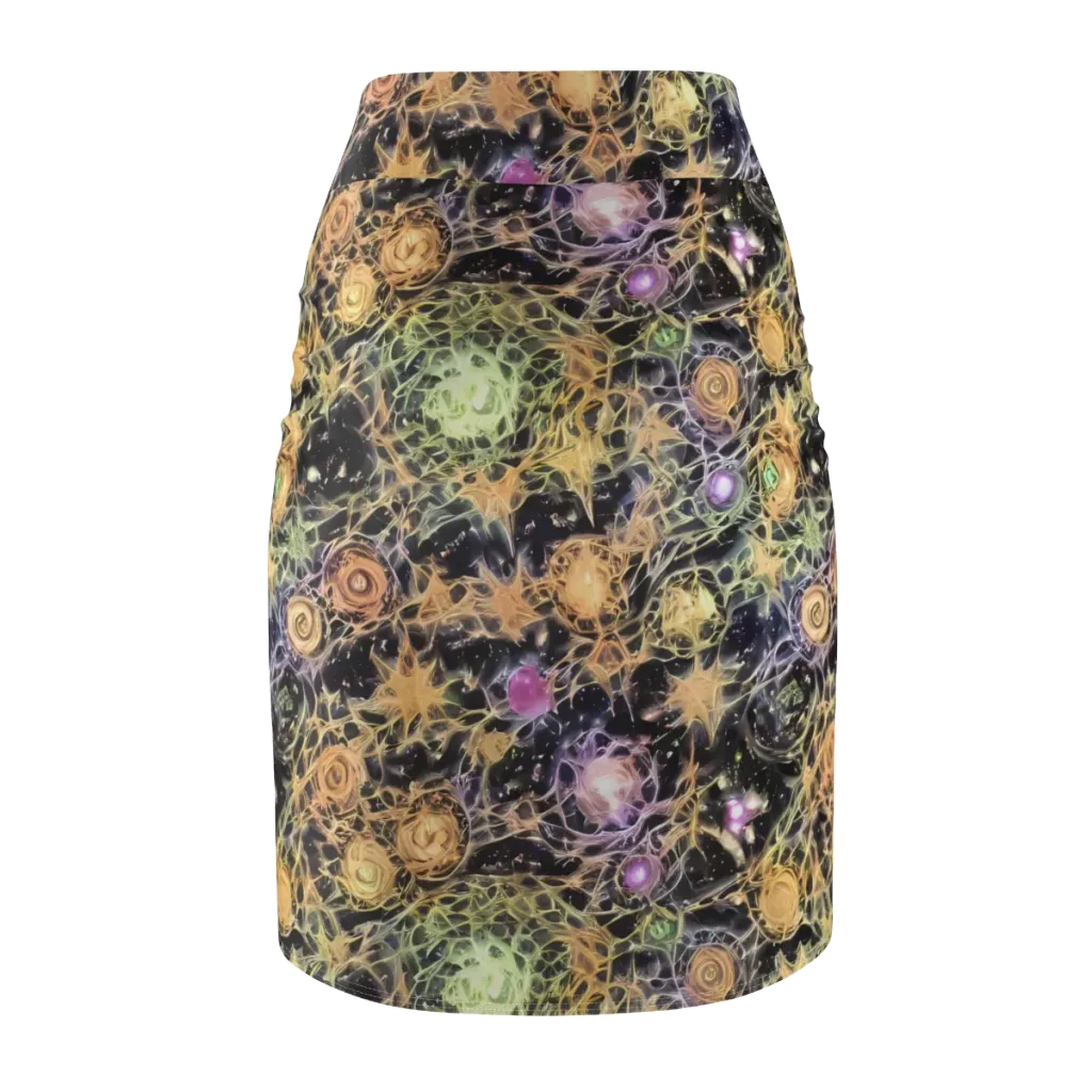 Nebula Thicket on Pencil Skirt — Back