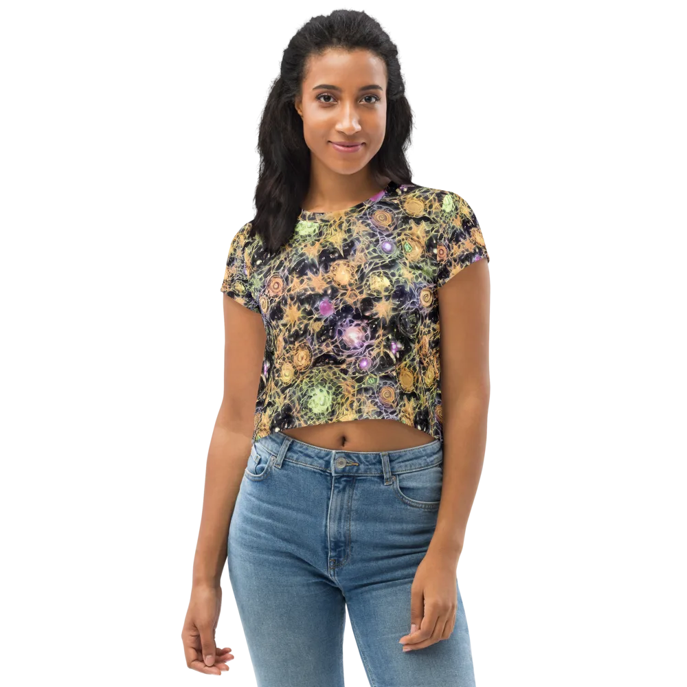 Nebula Thicket on Crop Tee — Front