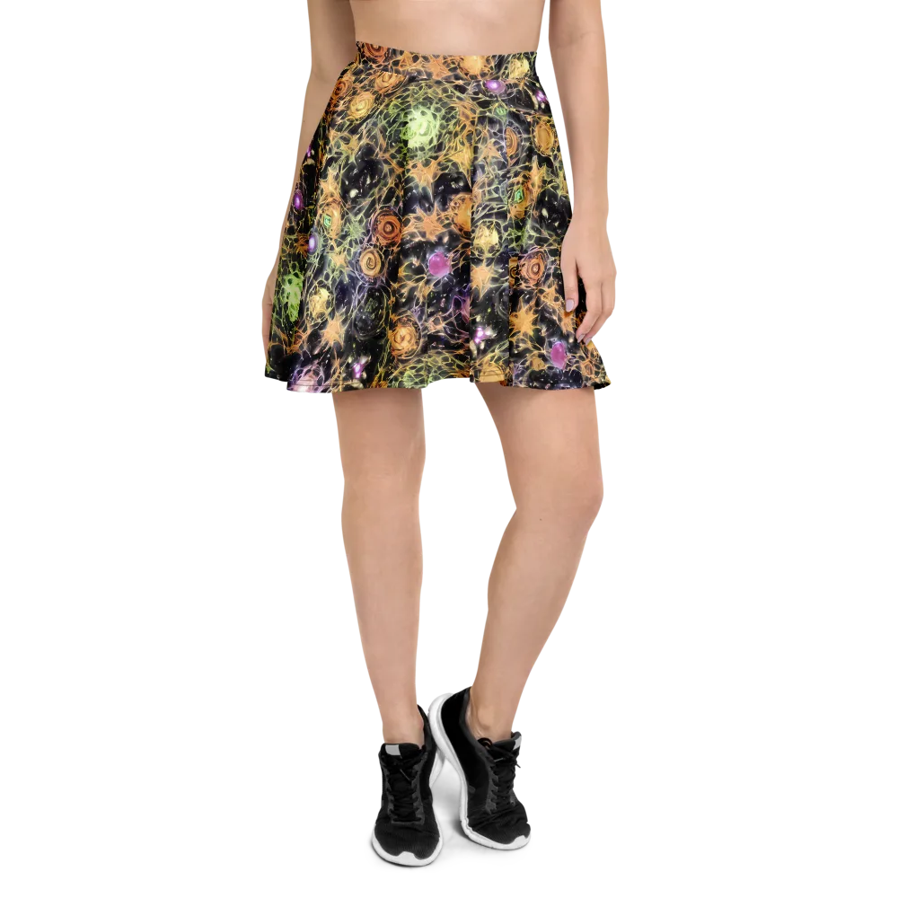 Nebula Thicket on Skater Skirt — Front