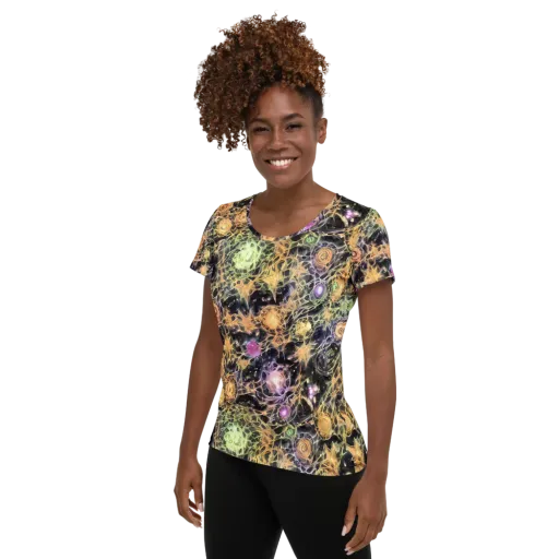 Nebula Thicket on a Women's Athletic T-Shirt