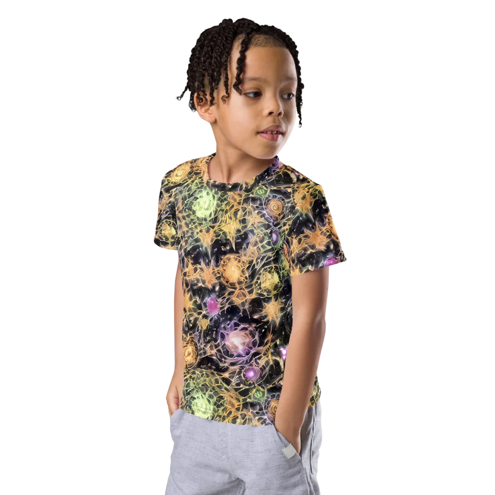 Nebula Thicket on Kids Crew Neck T-Shirt — Left Front