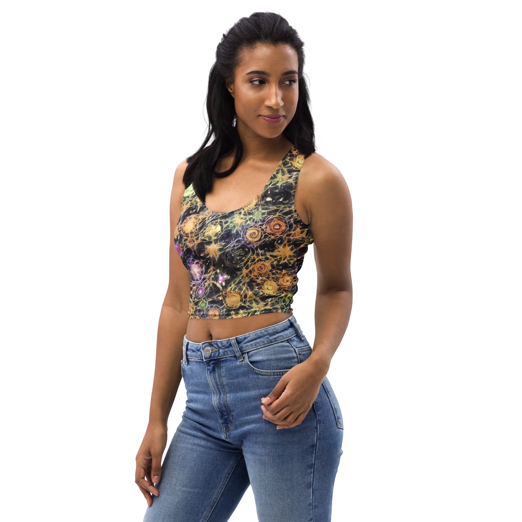 Nebula Thicket on Crop Top — Left Front