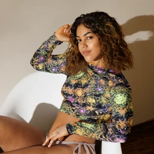 Nebula Thicket on a Long Sleeve Crop Top