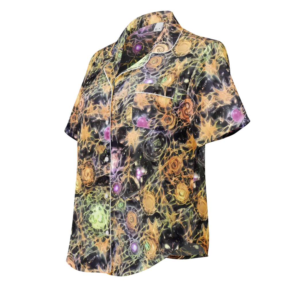 Nebula Thicket on Women's Short Sleeve Pajama Top — Left Front