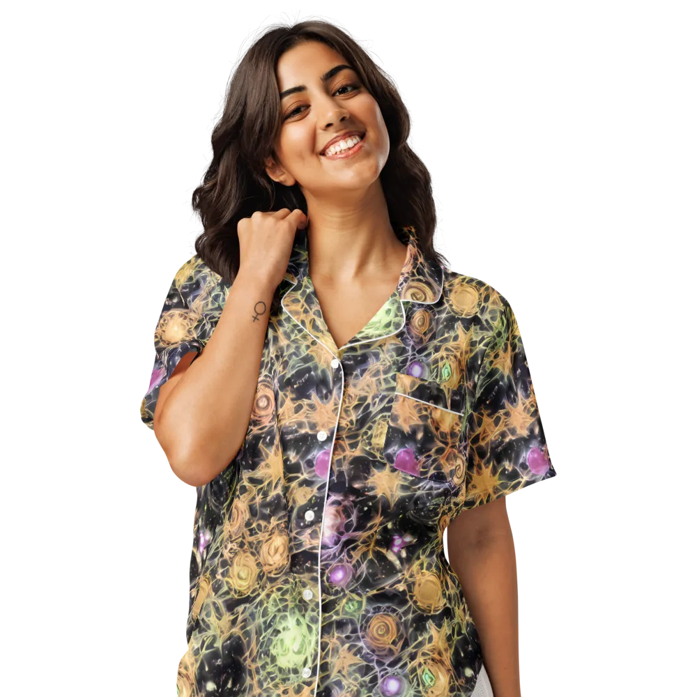 Nebula Thicket on Women's Short Sleeve Pajama Top — Front