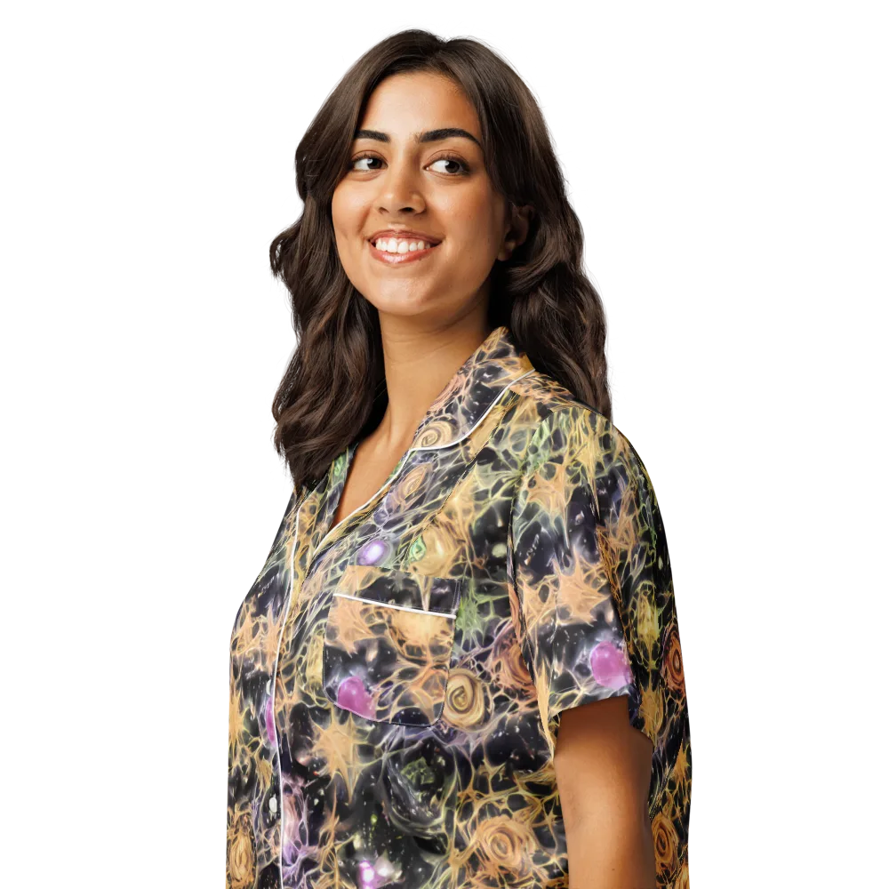 Nebula Thicket on Women's Short Sleeve Pajama Top — Left Front
