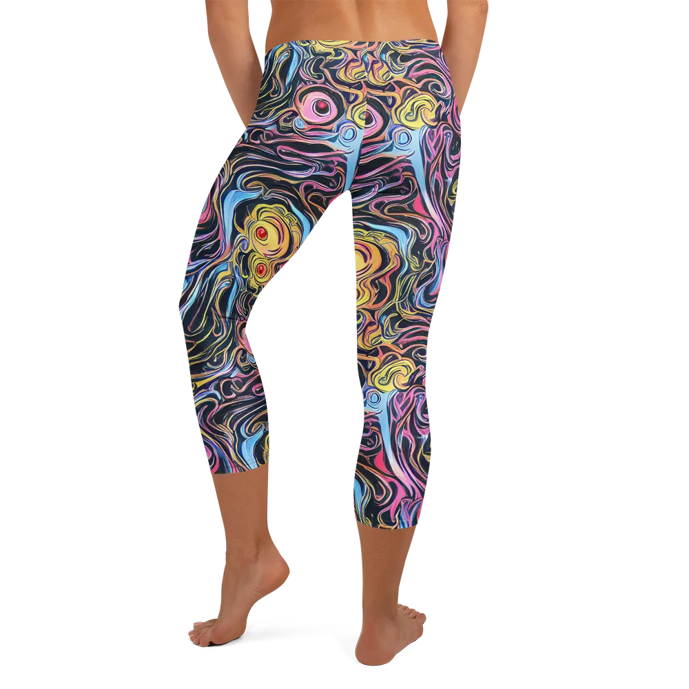 Sonic Marbles on Capri Leggings — Back