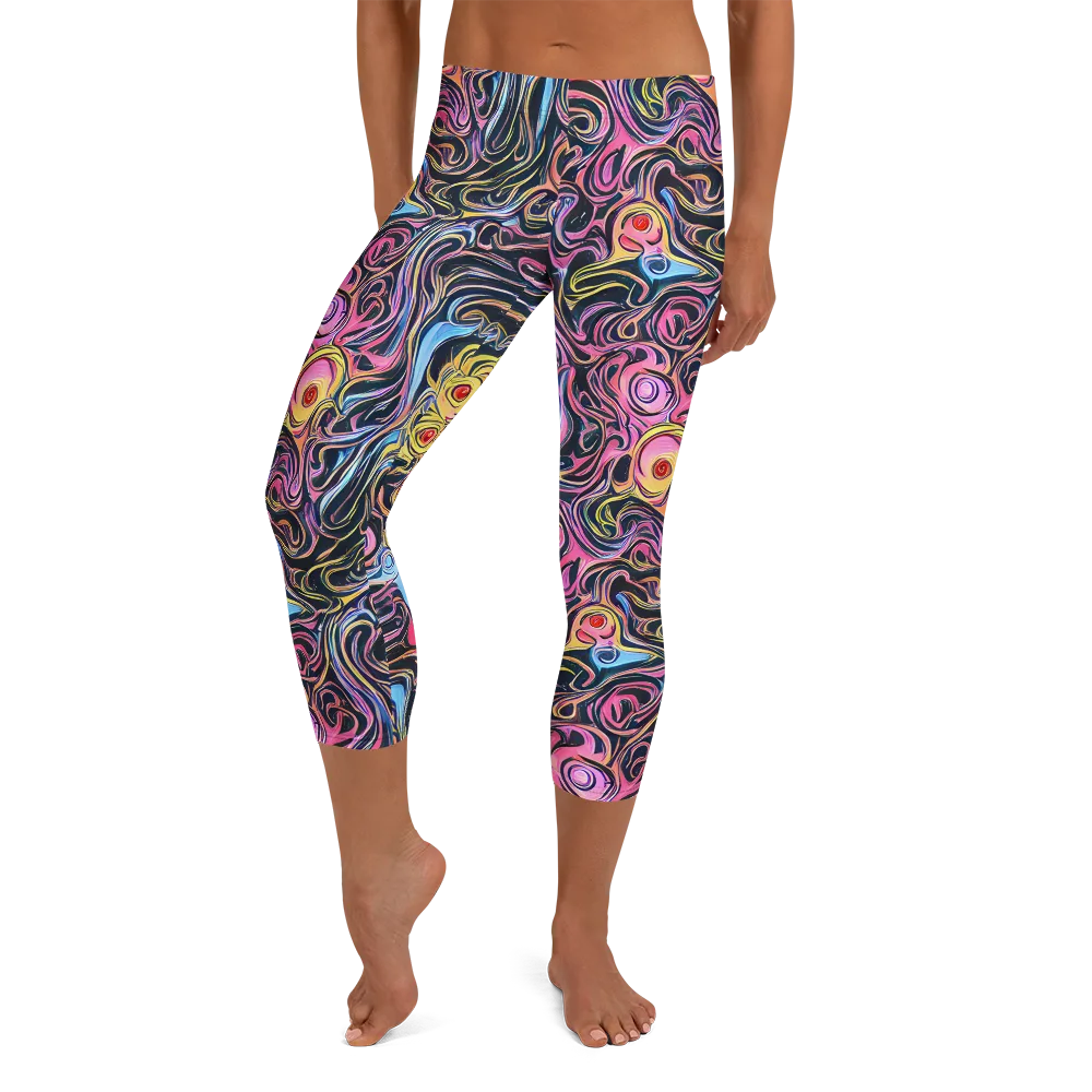 Sonic Marbles on Capri Leggings — Front