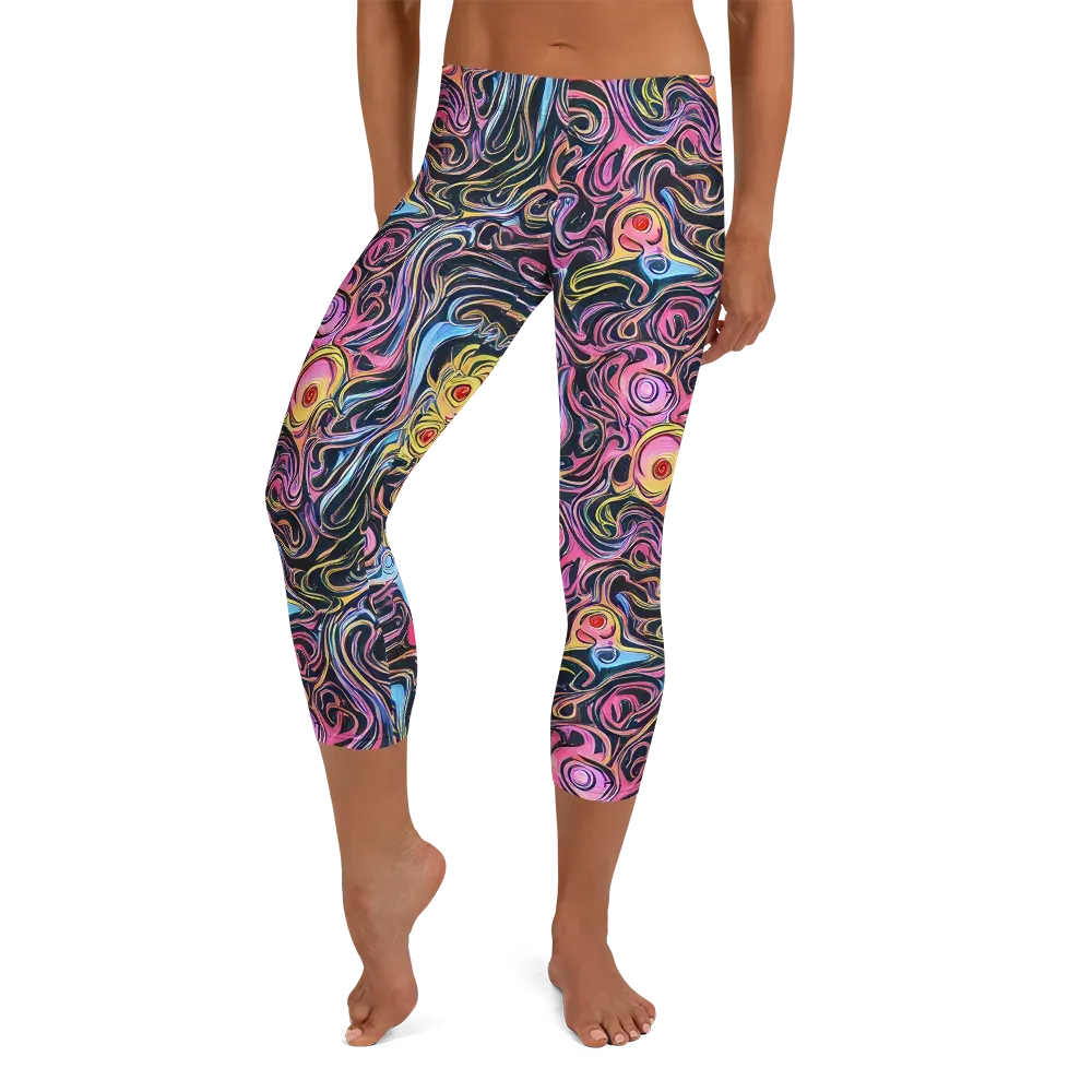Sonic Marbles on Capri Leggings — Front