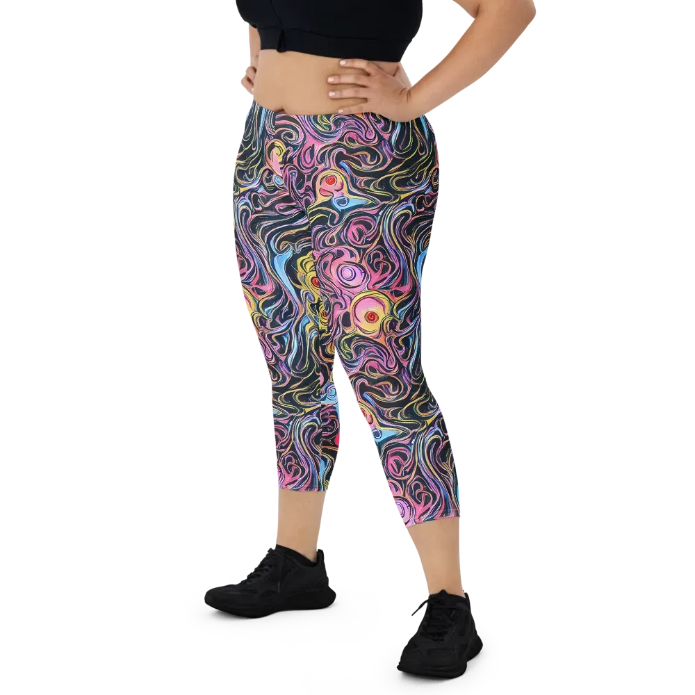 Sonic Marbles on Capri Leggings — Front