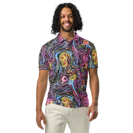Sonic Marbles on a Men's Slim Fit Polo Shirt
