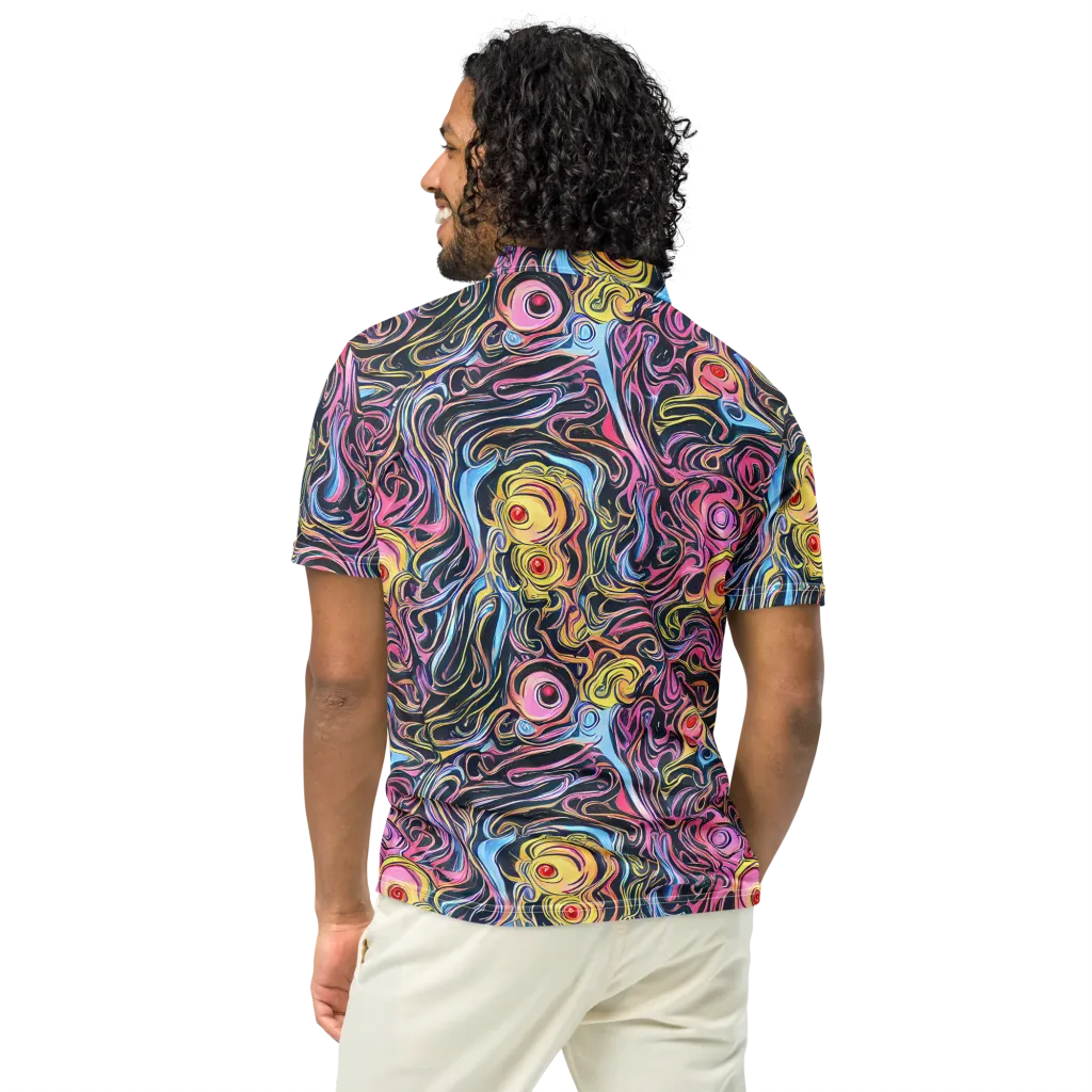 Sonic Marbles on Men's Slim Fit Polo Shirt — Back