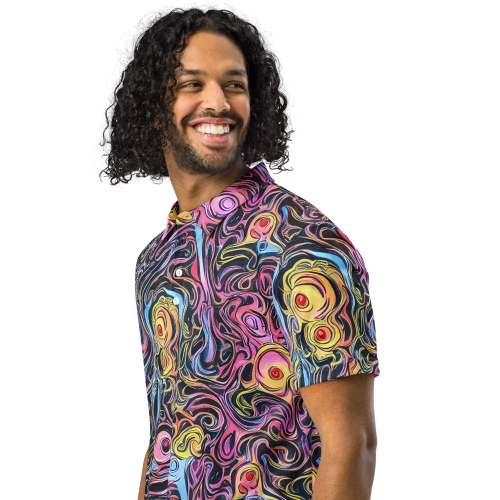 Sonic Marbles on Men's Slim Fit Polo Shirt — Left Front