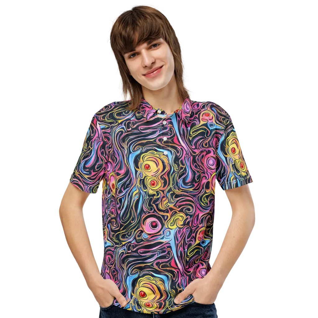 Sonic Marbles on Men's Slim Fit Polo Shirt — Front