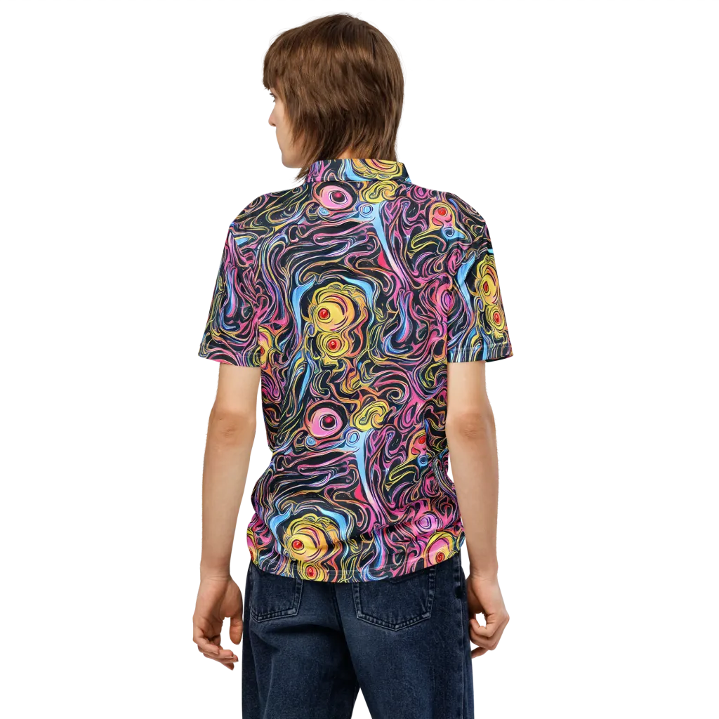 Sonic Marbles on Men's Slim Fit Polo Shirt — Back