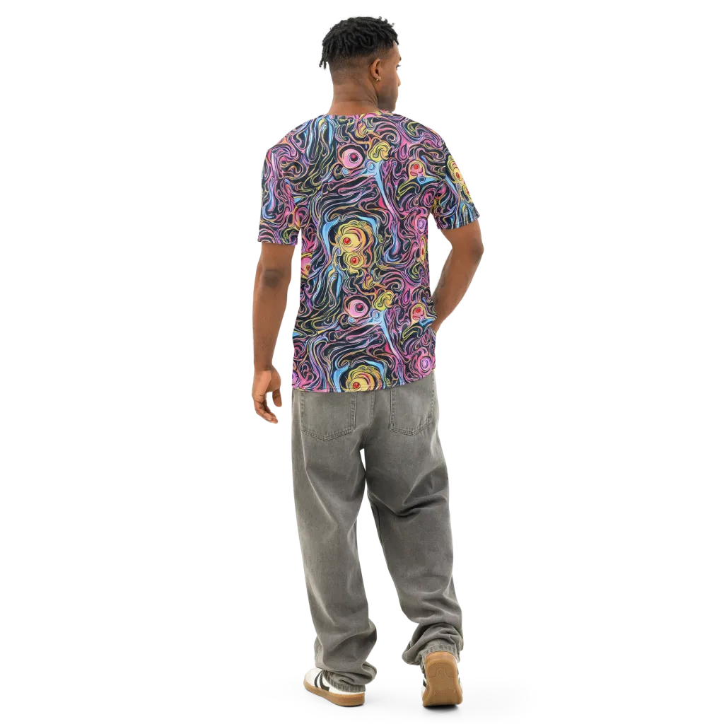 Sonic Marbles on Men's Cotton Crew Neck T-Shirt — Back