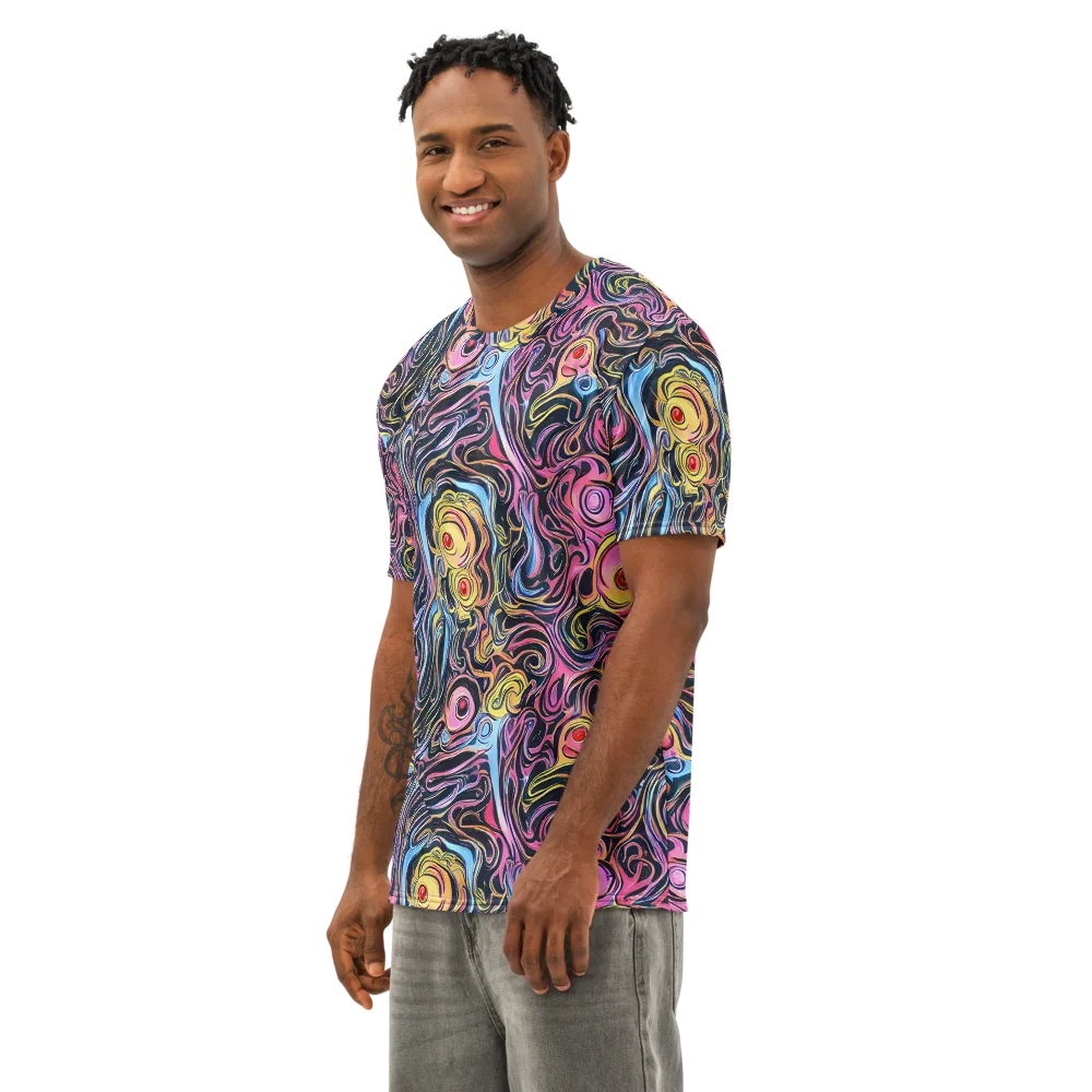 Sonic Marbles on Men's Cotton Crew Neck T-Shirt — Left Front