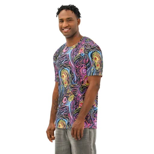 Sonic Marbles on a Men's Cotton Crew Neck T-Shirt