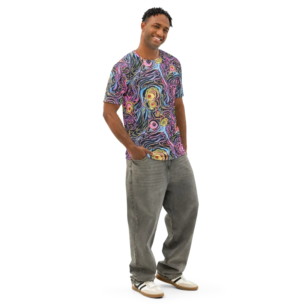 Sonic Marbles on Men's Cotton Crew Neck T-Shirt — Right Front
