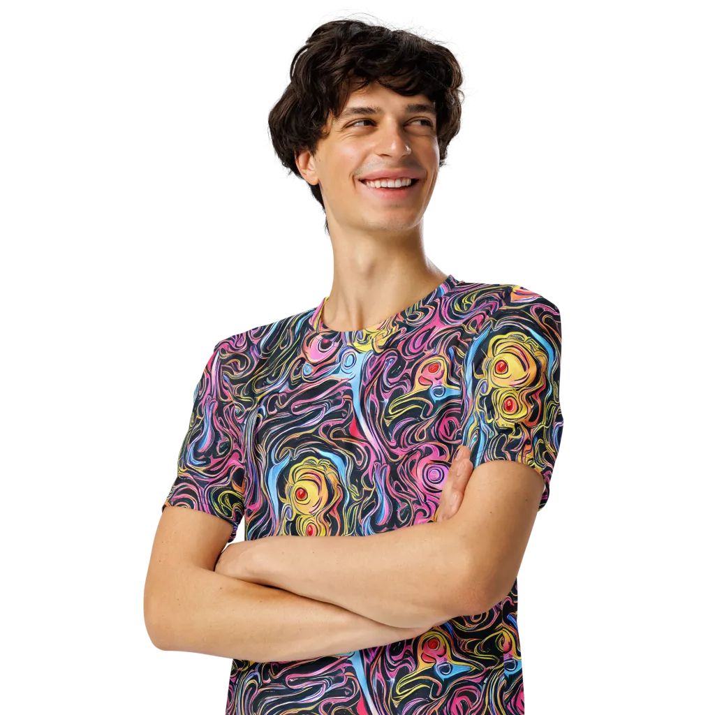 Sonic Marbles on Men's Crew Neck T-Shirt — Left Front