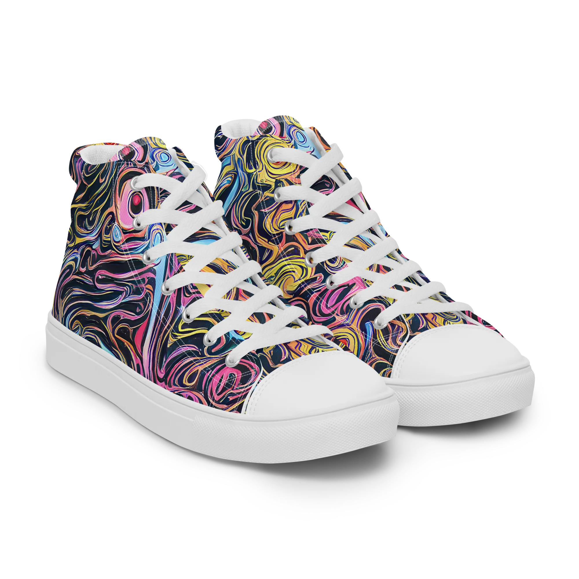 Sonic Marbles on Men's High Top Canvas Shoes — Right Front