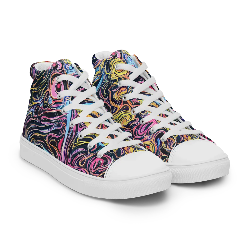 Sonic Marbles on Men's High Top Canvas Shoes — Right Front