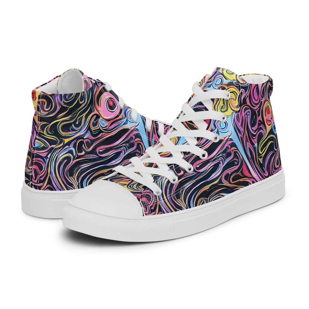 Sonic Marbles on Men's High Top Canvas Shoes — Left