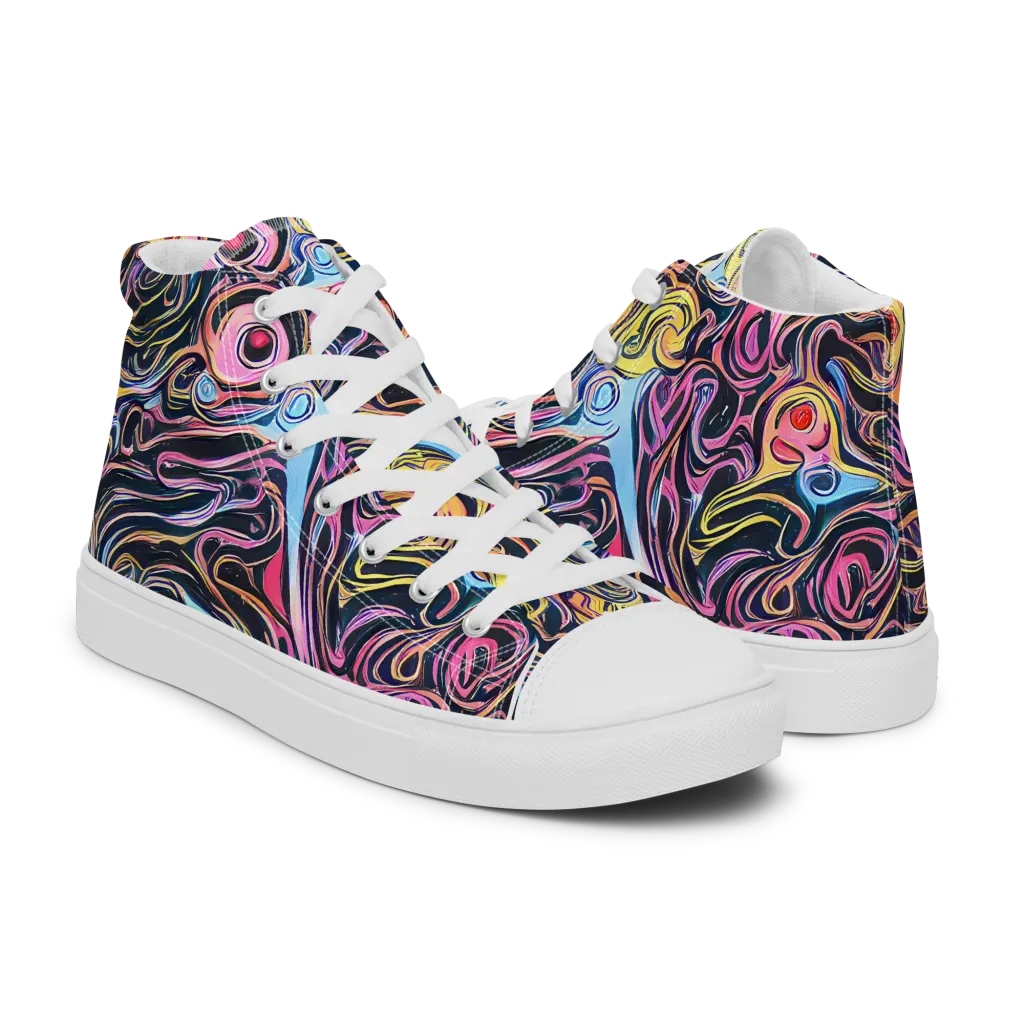 Sonic Marbles on Men's High Top Canvas Shoes — Right