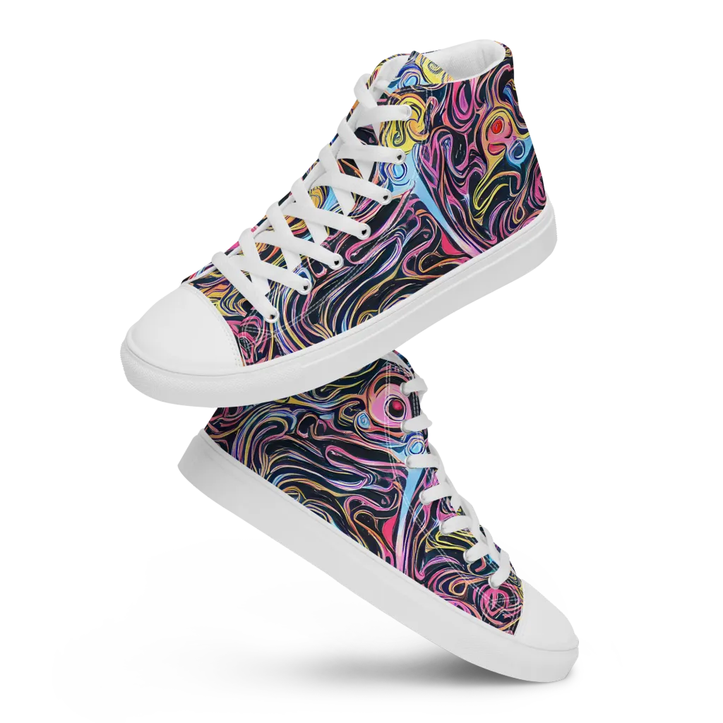 Sonic Marbles on Men's High Top Canvas Shoes — Front
