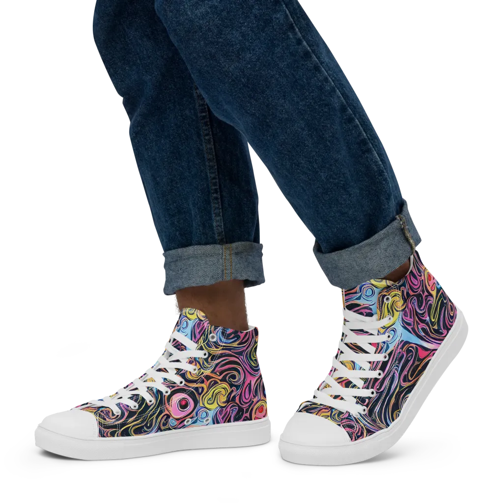 Sonic Marbles on Men's High Top Canvas Shoes — Left