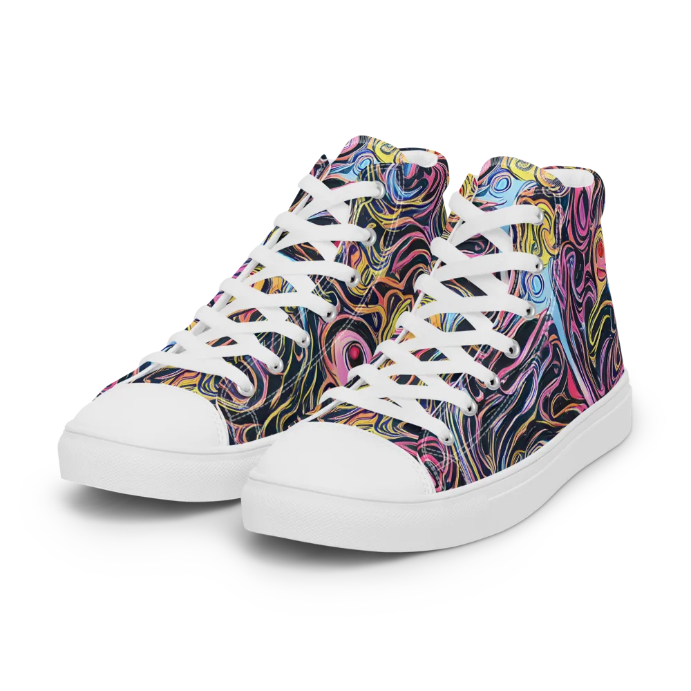 Sonic Marbles on Women's High Top Canvas Shoes — Left Front