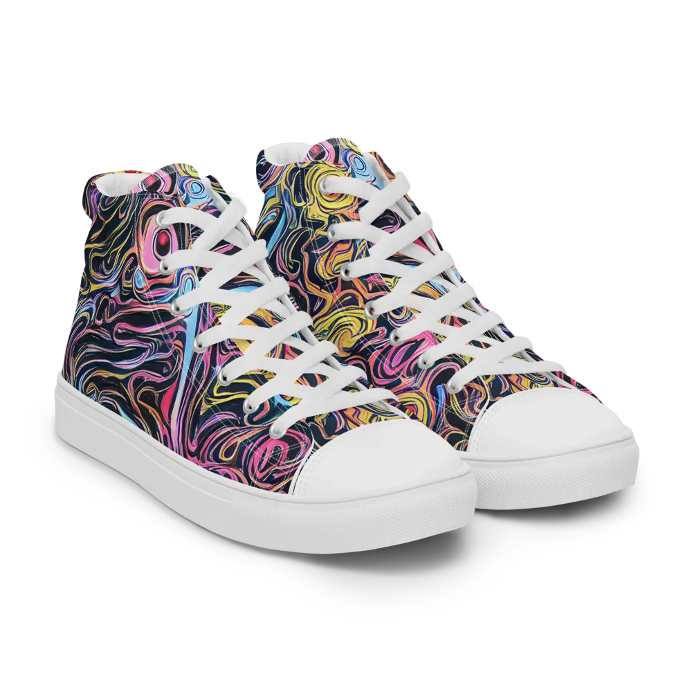 Sonic Marbles on Women's High Top Canvas Shoes — Right Front