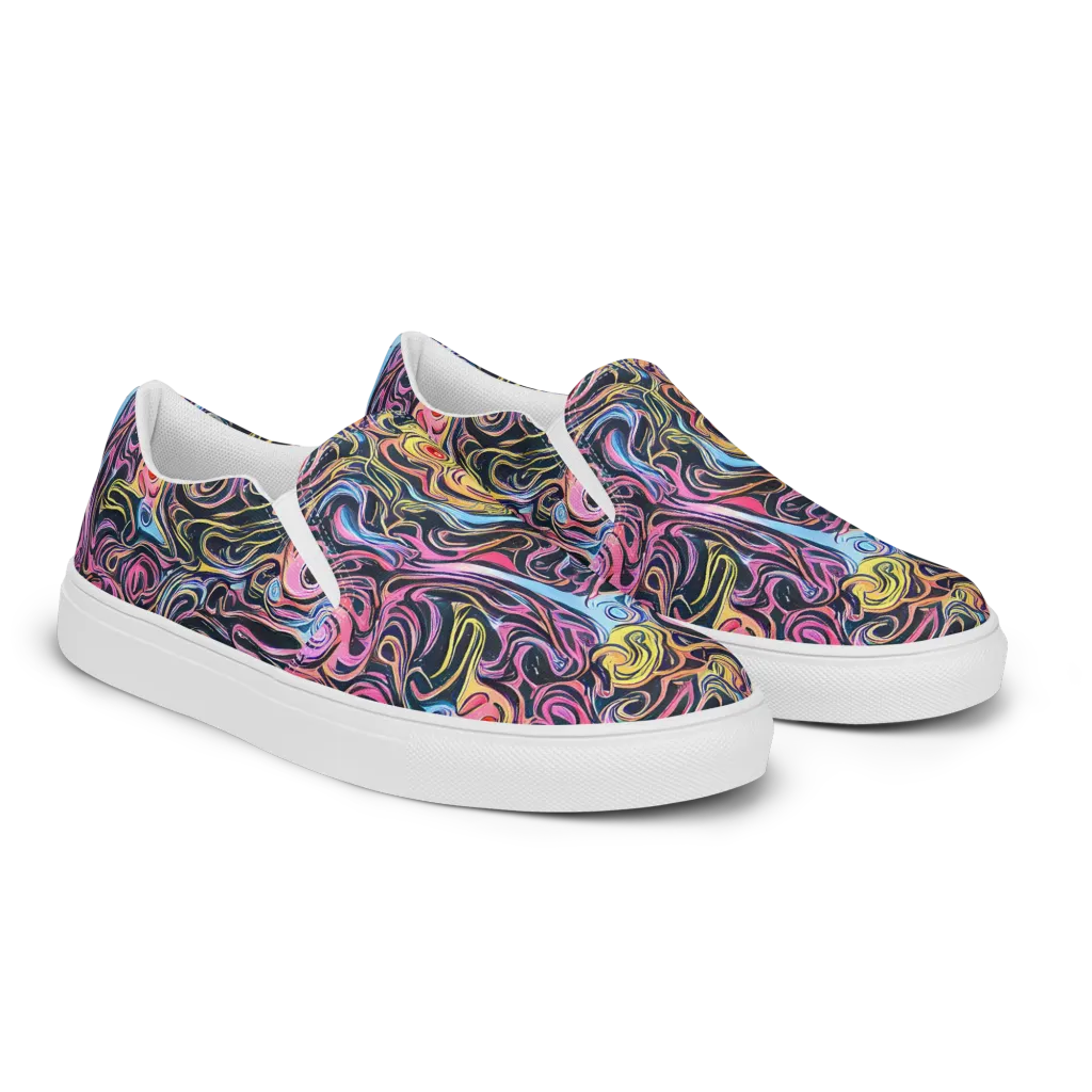 Sonic Marbles on Women's Slip-On Canvas Shoes — Right Front