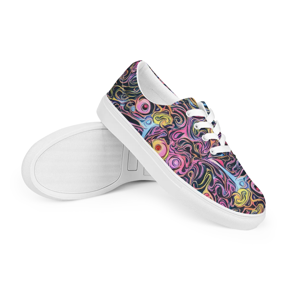 Sonic Marbles on Men's Lace-Up Canvas Shoes — Right Front