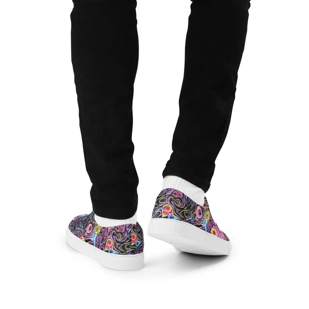 Sonic Marbles on Men's Lace-Up Canvas Shoes — Back