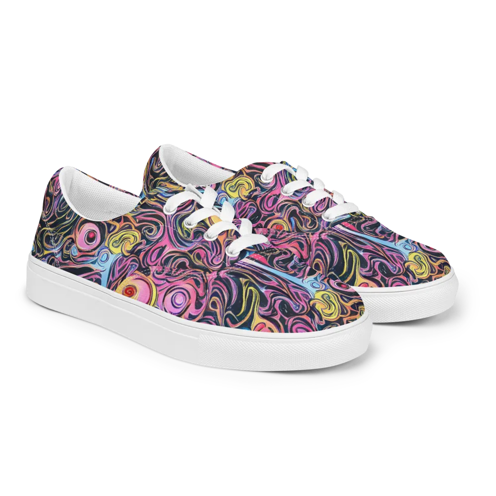 Sonic Marbles on Men's Lace-Up Canvas Shoes — Right Front