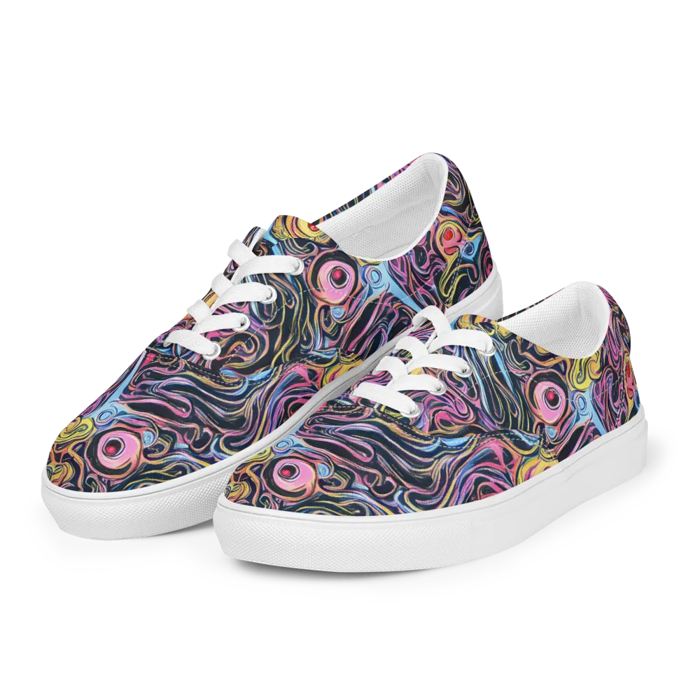 Sonic Marbles on Men's Lace-Up Canvas Shoes — Left Front