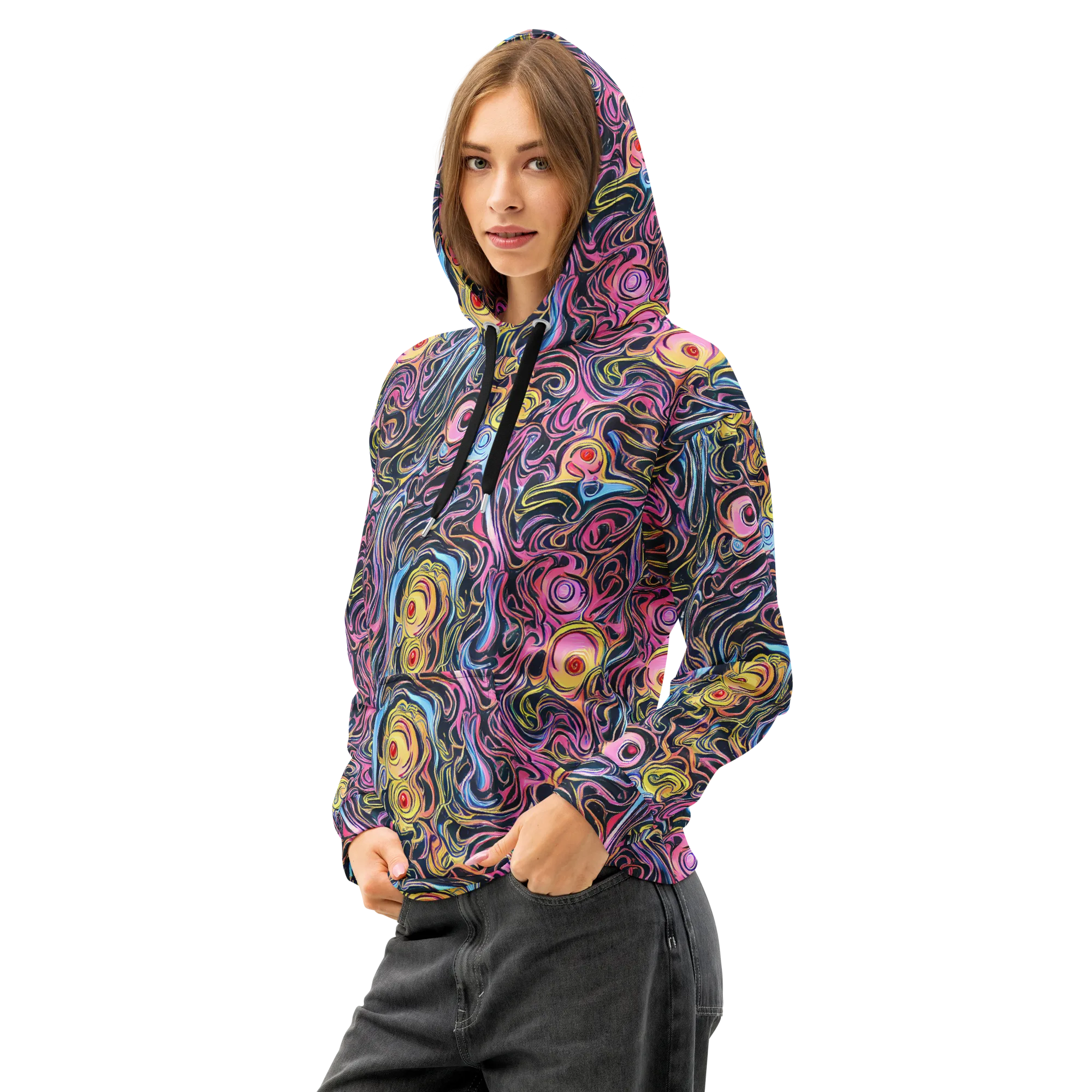 Sonic Marbles on Cotton Hoodie — Left Front