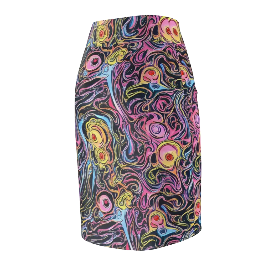 Sonic Marbles on Pencil Skirt — Back Side