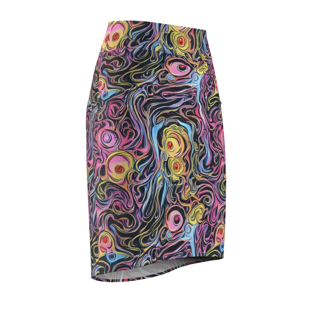 Sonic Marbles on Pencil Skirt — Front Side