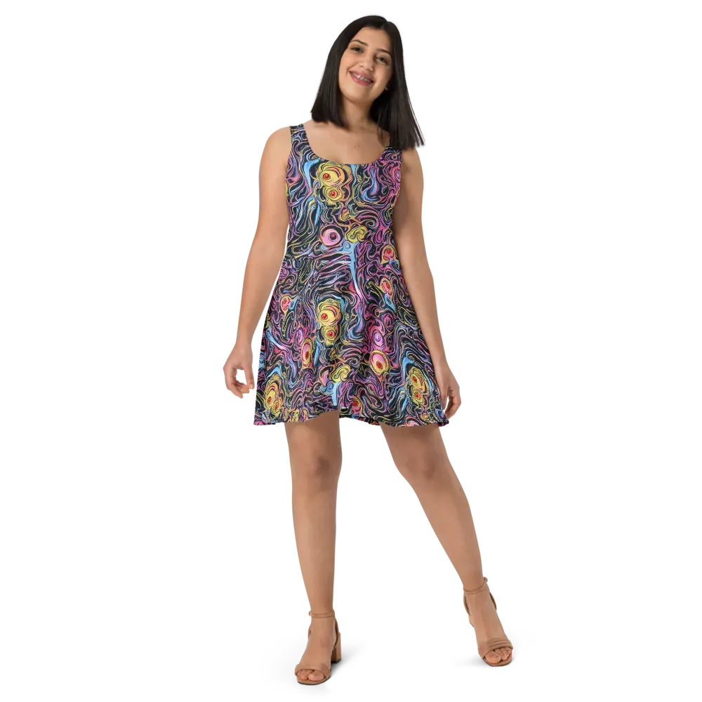 Sonic Marbles on Skater Dress — Front