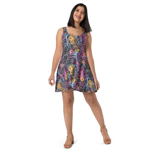 Sonic Marbles on a Skater Dress
