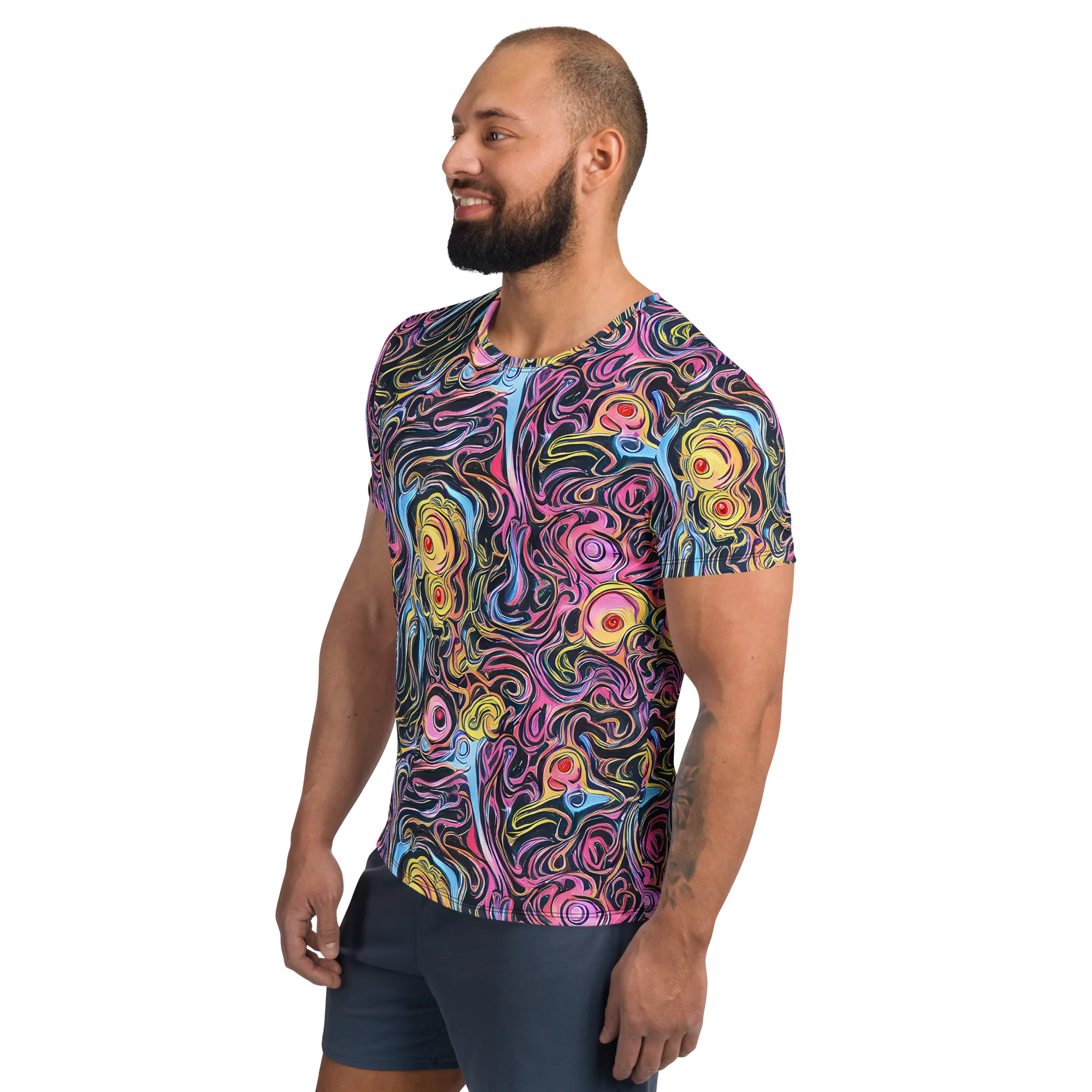 Sonic Marbles on Men's Athletic T-Shirt — Left