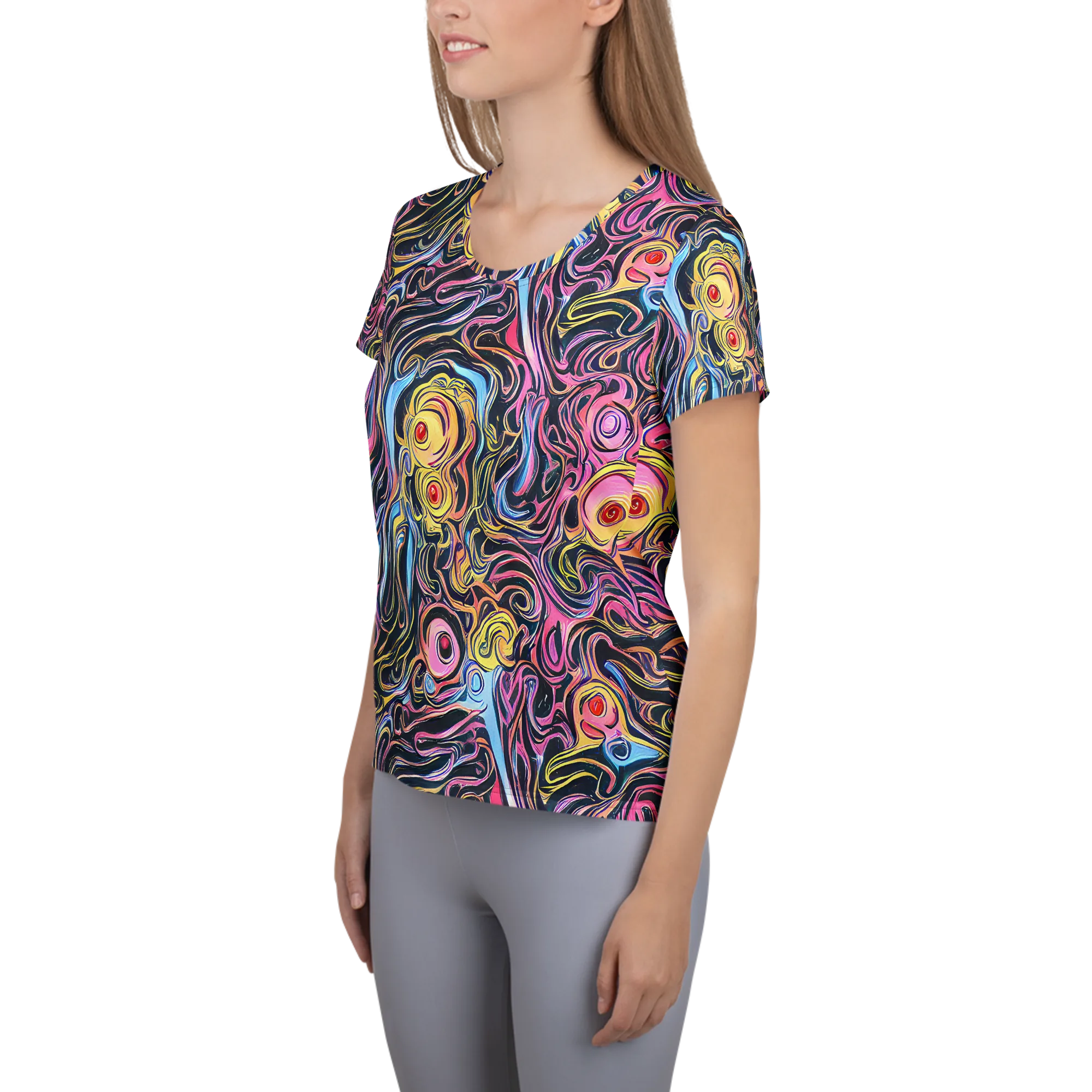 Sonic Marbles on Women's Athletic T-Shirt — Left