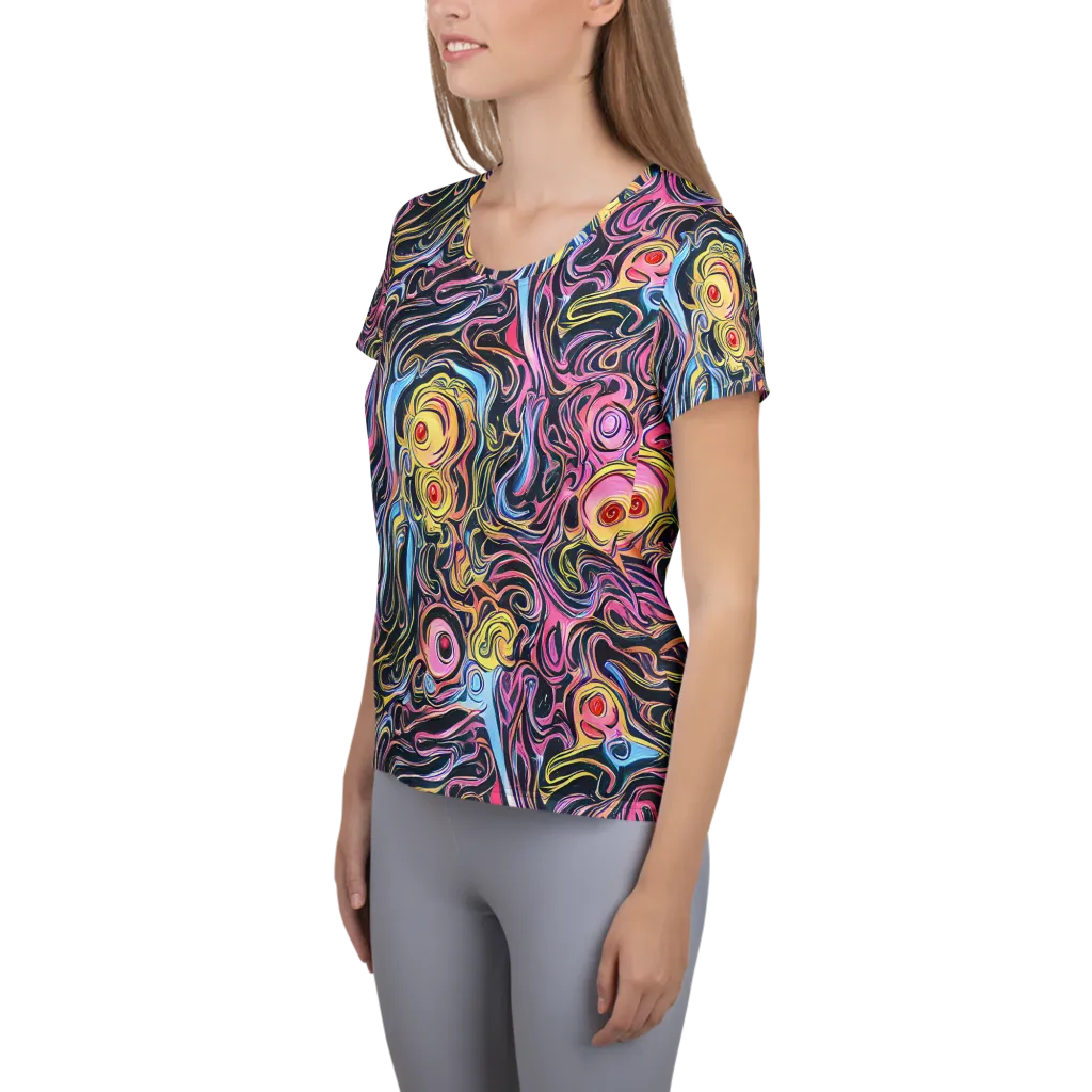 Sonic Marbles on Women's Athletic T-Shirt — Left