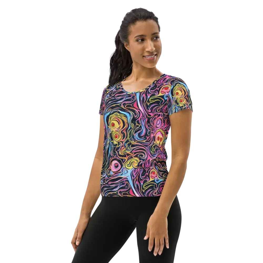 Sonic Marbles on Women's Athletic T-Shirt — Left