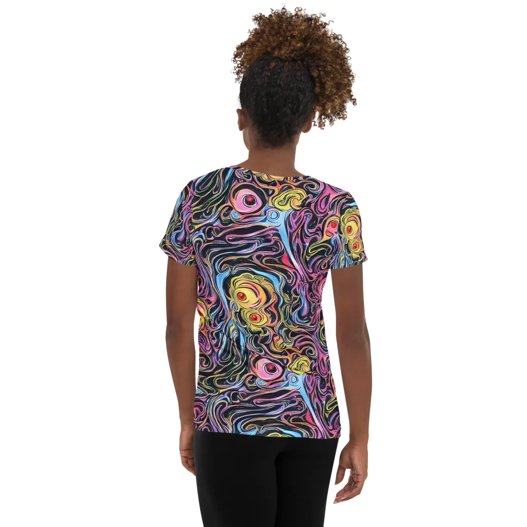Sonic Marbles on Women's Athletic T-Shirt — Back