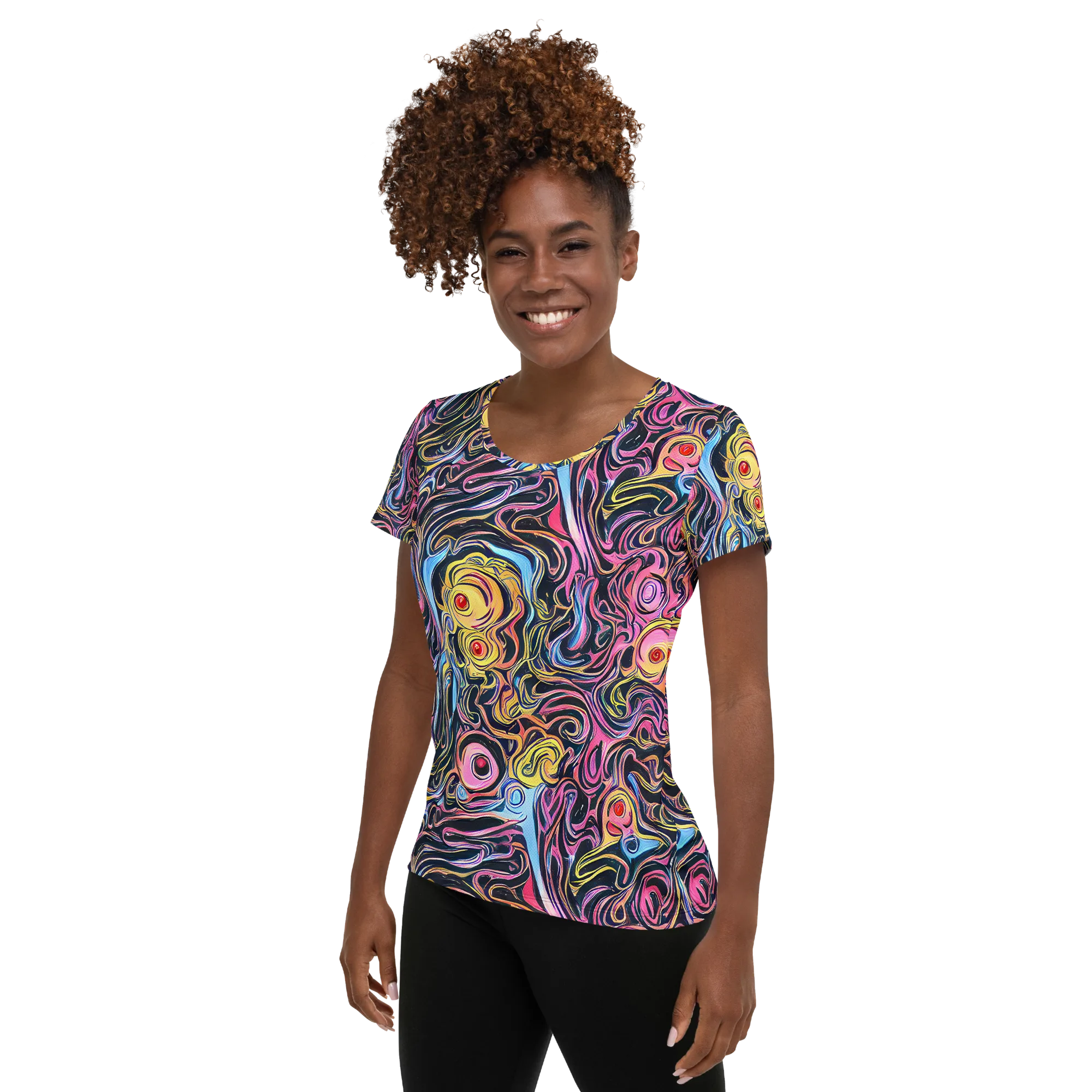 Sonic Marbles on Women's Athletic T-Shirt — Left