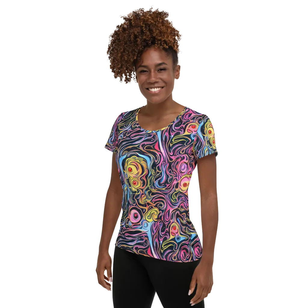 Sonic Marbles on Women's Athletic T-Shirt — Left